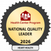 Health Center Program 2026 National Quality Leader badge for Heart Health
